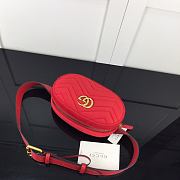 Gucci GG Marmont Matelasse Belt Bag Red Velvet 476434 Size 18 x 11 x 5 cm - 3