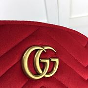 Gucci GG Marmont Matelasse Belt Bag Red Velvet 476434 Size 18 x 11 x 5 cm - 5