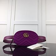 Gucci GG Marmont Matelasse Belt Bag Purple Velvet 476434 Size 18 x 11 x 5 cm - 1