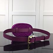 Gucci GG Marmont Matelasse Belt Bag Purple Velvet 476434 Size 18 x 11 x 5 cm - 3