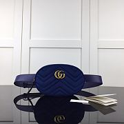 Gucci GG Marmont Matelasse Belt Bag Dark Blue Velvet 476434 Size 18 x 11 x 5 cm - 1