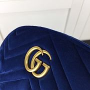 Gucci GG Marmont Matelasse Belt Bag Dark Blue Velvet 476434 Size 18 x 11 x 5 cm - 4