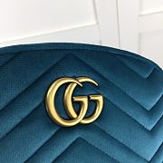 Gucci GG Marmont Matelasse Belt Bag Blue Velvet 476434 Size 18 x 11 x 5 cm - 6