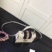 Gucci Sylvie Leather Chain Bag White 470270 Size 20 x 14 x 8 cm - 5