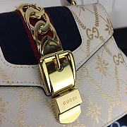 Gucci Sylvie Leather Chain Bag White 470270 Size 20 x 14 x 8 cm - 2