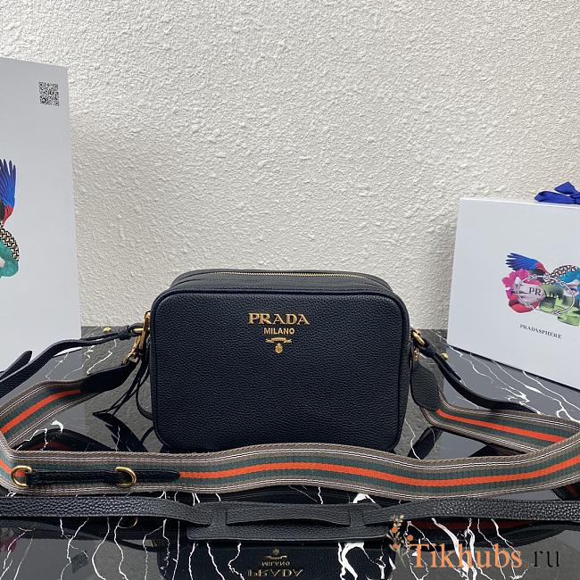 PRADA Leather Cross-Body Bag Black 1BH082 Size 22 x 15 x 9 cm - 1