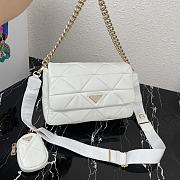 PRADA System Nappa Leather Patchwork Bag White 1BD291 Size 28 x 18 x 7.5 cm - 1