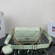 PRADA System Nappa Leather Patchwork Bag Green 1BD291 Size 28 x 18 x 7.5 cm - 3