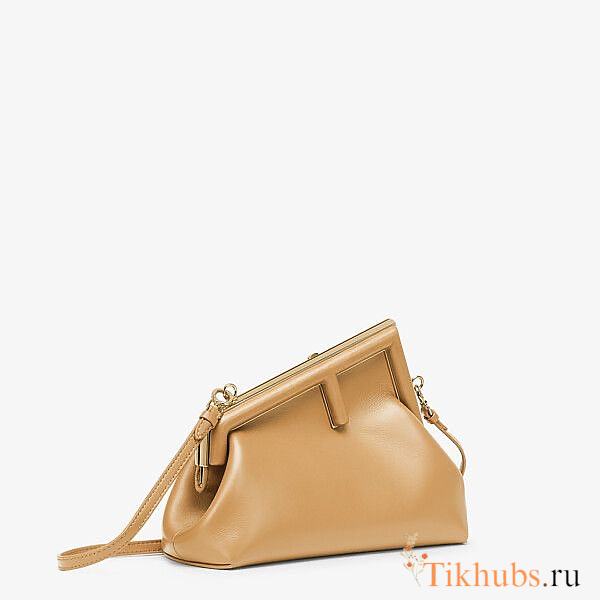 FENDI First Small Leather Bag Beige Size 26 × 18 × 9.5 cm - 1