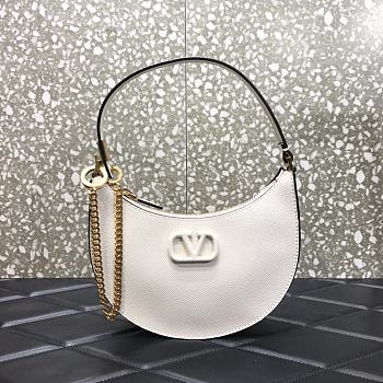 VALENTINO VLogo Hobo Bag White 0707 Size 20 x 5 x 12 cm