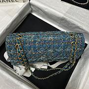 Chanel Sequin Bag Wear Beaded Beads Woolen Cloth Blue 1112 Size 25.5 cm - 4