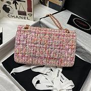 Chanel Sequin Bag Wear Beaded Beads Woolen Cloth Pink 1112 Size 25.5 cm - 5