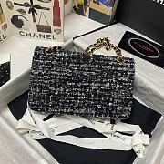 Chanel Sequin Bag Wear Beaded Beads Woolen Cloth Black 1112 Size 25.5 cm - 3