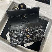 Chanel Sequin Bag Wear Beaded Beads Woolen Cloth Black 1112 Size 25.5 cm - 2