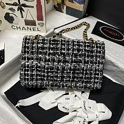 Chanel Sequin Bag Wear Beaded Beads Woolen Cloth Black/White 1112 Size 25.5 cm - 6