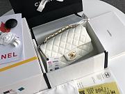 Chanel CF Big Mini Patent Leather Small Bag White (Gold lock) 1116 Size 20 cm - 3