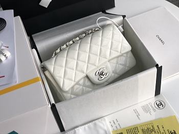 Chanel CF Big Mini Patent Leather Small Bag White (Silver Lock) 1116 Size 20 cm