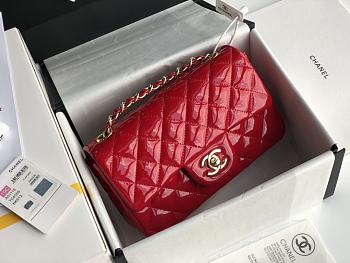 Chanel CF Big Mini Patent Leather Small Bag Red (Gold lock) 1116 Size 20 cm