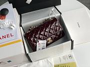 Chanel CF Big Mini Patent Leather Small Bag Red Wine (Gold lock) 1116 Size 20 cm - 4