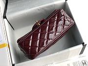 Chanel CF Big Mini Patent Leather Small Bag Red Wine (Gold lock) 1116 Size 20 cm - 3