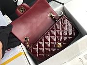 Chanel CF Big Mini Patent Leather Small Bag Red Wine (Gold lock) 1116 Size 20 cm - 2