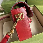 Gucci Horsebit 1955 Denim Mini Bag Brown Pvc/Red Leather 658574 Size 20.5 x 14 x 5 cm - 6