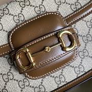 Gucci Horsebit 1955 Denim Mini Bag Brown Pvc/Brown Leather 658574 Size 20.5 x 14 x 5 cm - 3