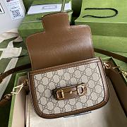 Gucci Horsebit 1955 Denim Mini Bag Brown Pvc/Brown Leather 658574 Size 20.5 x 14 x 5 cm - 2