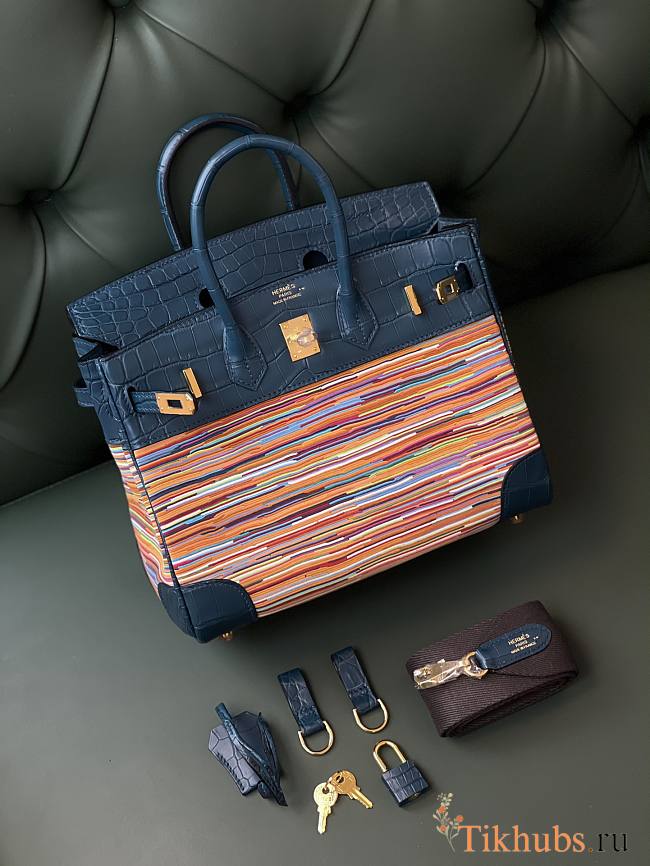 Hermes Birkin With Vibrattrat Multi Color 25 cm - 1