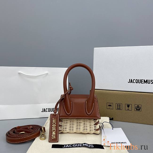 Jacquemus Bamboo Weaving Brown 2102 Size 12 x 8 x 5 cm - 1