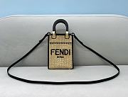 Fendi New Look Mini Square Bag Straw Apricot/G 8376B Size 13 x 6 x 18 cm - 3