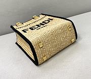 Fendi New Look Mini Square Bag Straw Apricot/G 8376B Size 13 x 6 x 18 cm - 4