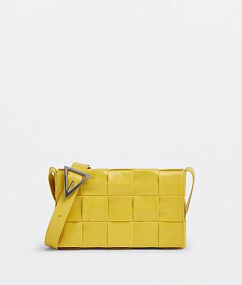 Bottega Veneta Cassette Woven Box Bag Yellow Size 23 × 15 × 5.5 cm