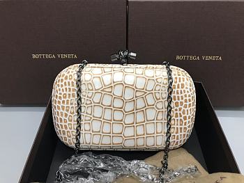 Bottega Veneta Chain Crocodile White 7650 Size 20 x 12 x 5 cm