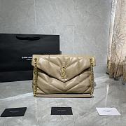 YSL LOULOU PUFFER Apricot With Gold Buckle 577475-1 Size 35 x 23 x 13.5 cm - 1