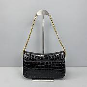 YSL Crocodile Pattern Chain Flap Bag Black 1355 Size 23.5 x 14 x 9 cm - 4