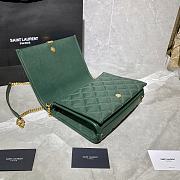 YSL Becky Quilted Lambskin Chain Bag Green 629246 Size 25 x 17 x 7 cm - 5