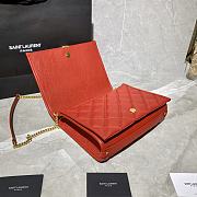 YSL Becky Quilted Lambskin Chain Bag Red 629246 Size 25 x 17 x 7 cm - 4