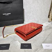 YSL Becky Quilted Lambskin Chain Bag Red 629246 Size 25 x 17 x 7 cm - 6