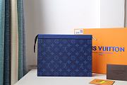 LV Pochette Voyage MM Monogram Eclipse in Blue M61692 Size 27 x 21 x 3 cm - 1