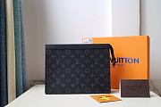 LV Pochette Voyage MM Monogram Eclipse in Black M61692 Size 27 x 21 x 3 cm - 1