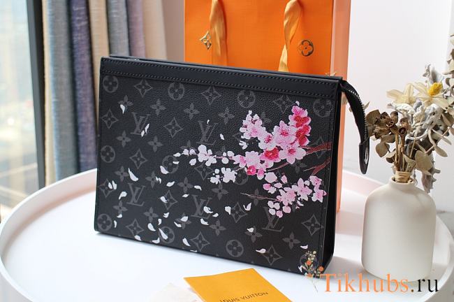 LV Pochette Voyage Handbag Cherry Blossom M61692 Size 27 x 21 x 5 cm - 1