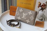 LV Double Zip Pochette Monogram Embossing Brown M69203 Size 20 x 12.5 x 3 cm - 2