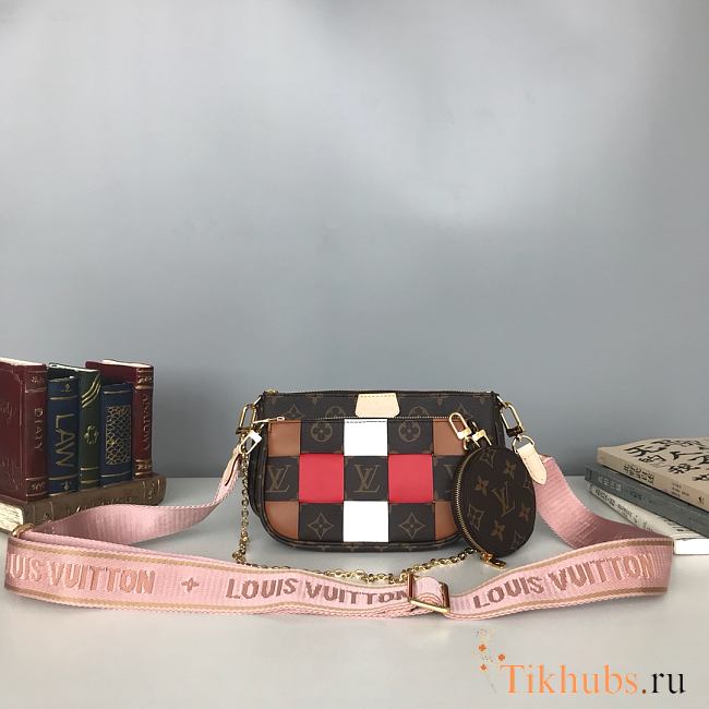 LV Multi Pochette Accessoires Handbag Woven Pink M44840 - 1