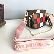 LV Multi Pochette Accessoires Handbag Woven Pink M44840 - 4