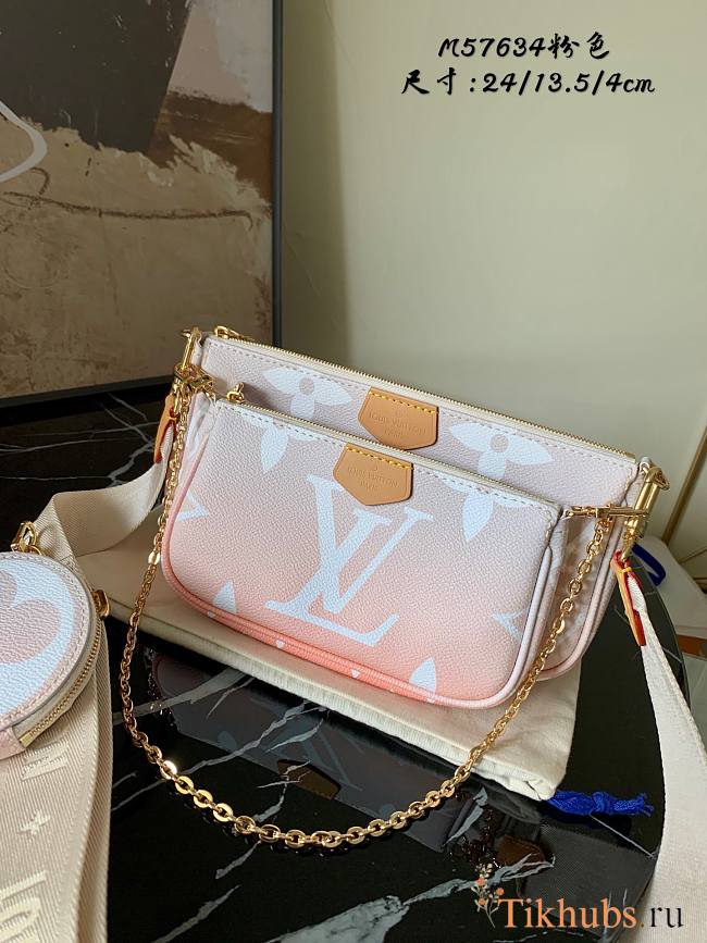 LV Multi Pochette Accessoires Handbag Pink 57634 Size 24 x 13.5 x 4 cm - 1