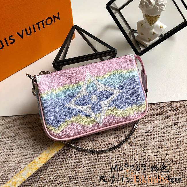 LV Escale Pochette Accessoires Mini Clutch Pink M69269 Size 15.5 x 10.5 x 4 cm - 1