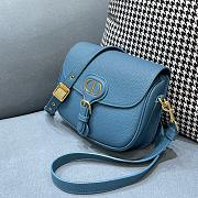 Dior Bobby Sea Blue Lychee Pattern 9319 Size 22 x 7 x 18 cm - 2