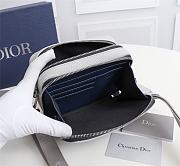 Dior Black Grained Cow Leather Clutch White 2CABC120YMJ Size 17 x 12.5 x 6 cm - 6