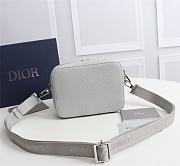 Dior Black Grained Cow Leather Clutch White 2CABC120YMJ Size 17 x 12.5 x 6 cm - 4